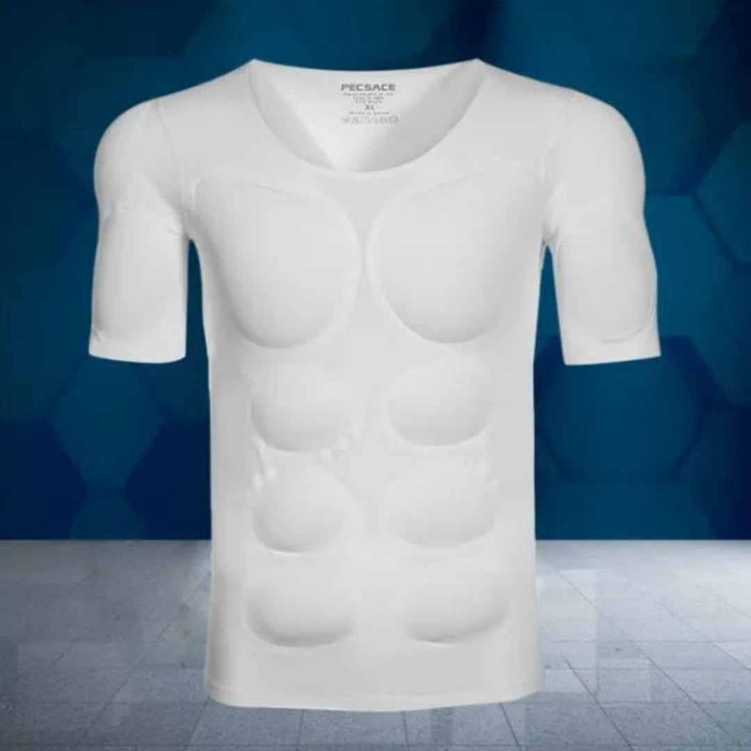 Men's Invisible Shoulder Pad Chest Enhancement T-shirt